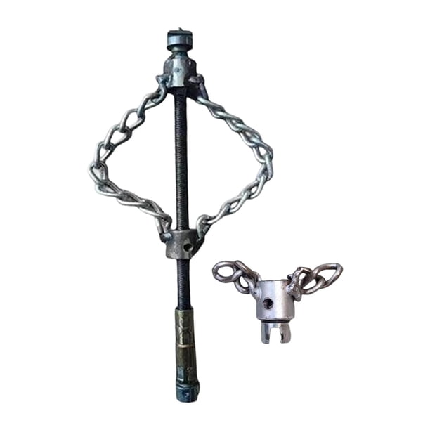 Desatascador de tuberías de acero, herramienta manual flexible para remover obstrucciones. Cadena simple doble