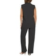 thumbnail image 3 of INSPIRE CHIC Women's 2 Piece Set Casual Outfits Sleeveless Blazer and Wide Leg Dressy Pant Suits L Black, 3 of 6