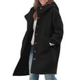 thumbnail image 4 of iHPH7 Wool Coats for Women's Coats Long Winter Coats for Women Trench Coat Women Winter Coats for Women Long Wool Coat Long Coat Women Black L, 4 of 6