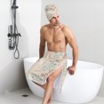 thumbnail image 6 of Colevkie Men's 2 Pieces Bath Wrap Set Bath Skirt & Shower Towel Quick Drying Lightweight Beach Towel Shower Skirt for Sauna Hotel Bathroom Spa Absorbent Soft Printed Vintage Floral Pattern, 6 of 7