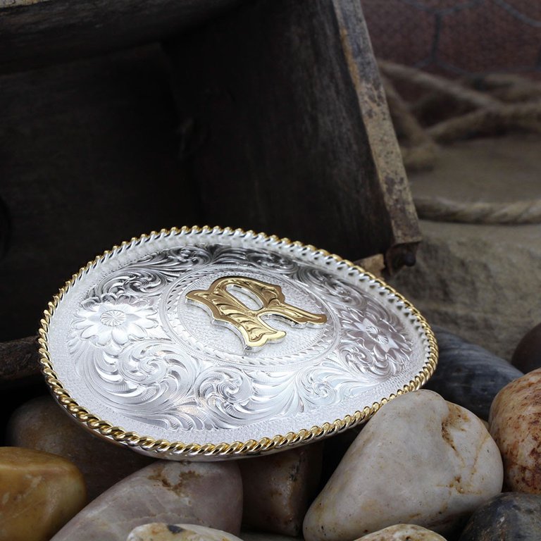 Montana Silversmiths Initial R Silver Two Toned - Acc Buckle 