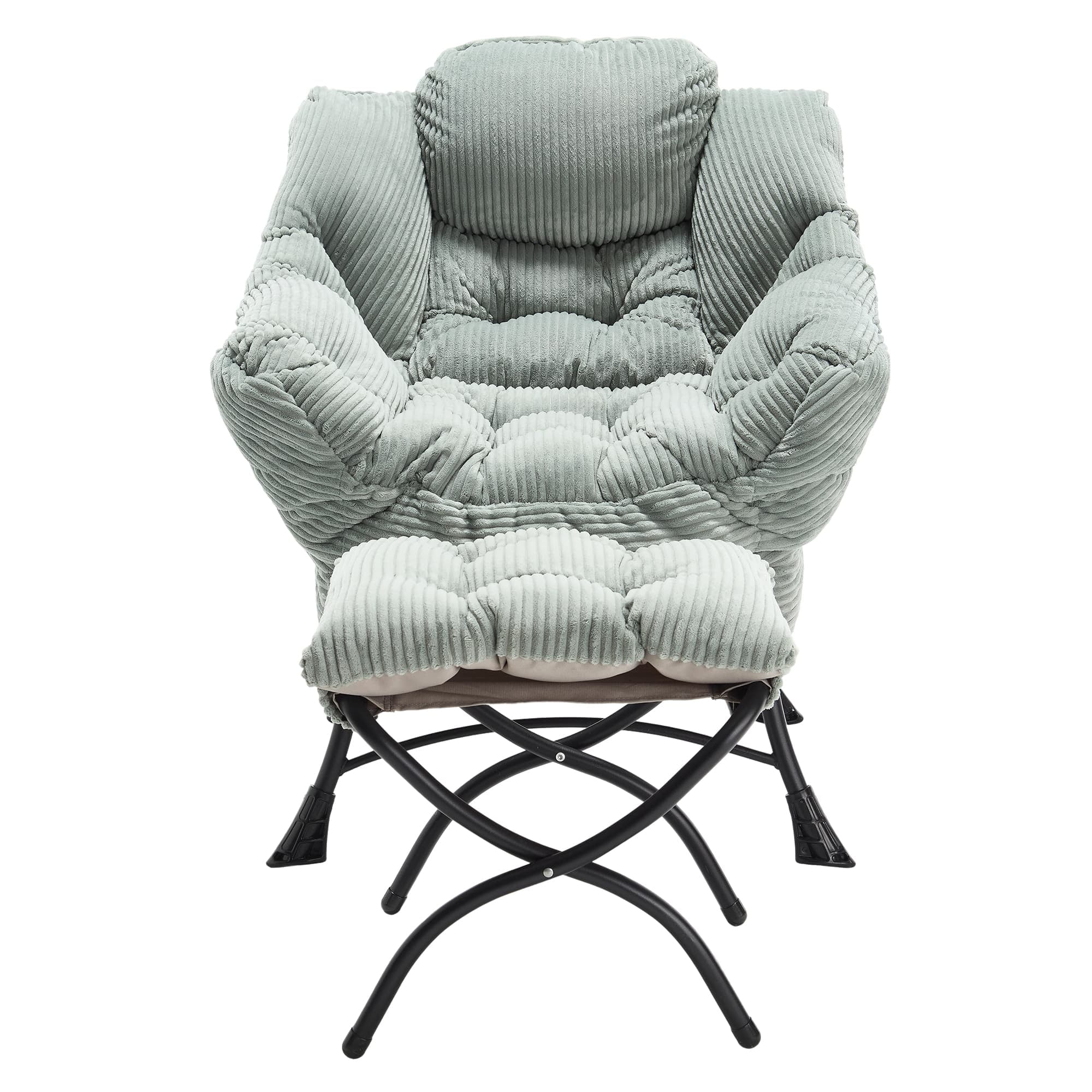 Aukfa Lounge Accent Chair with Ottoman, Lazy Chair Armchair Upholstered Sofa Chair,Light Green
