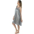thumbnail image 3 of Venice Women's Silky Looking Nightgown w Sequins & Ribbon Roses 40N Medium Charcoal, 3 of 5