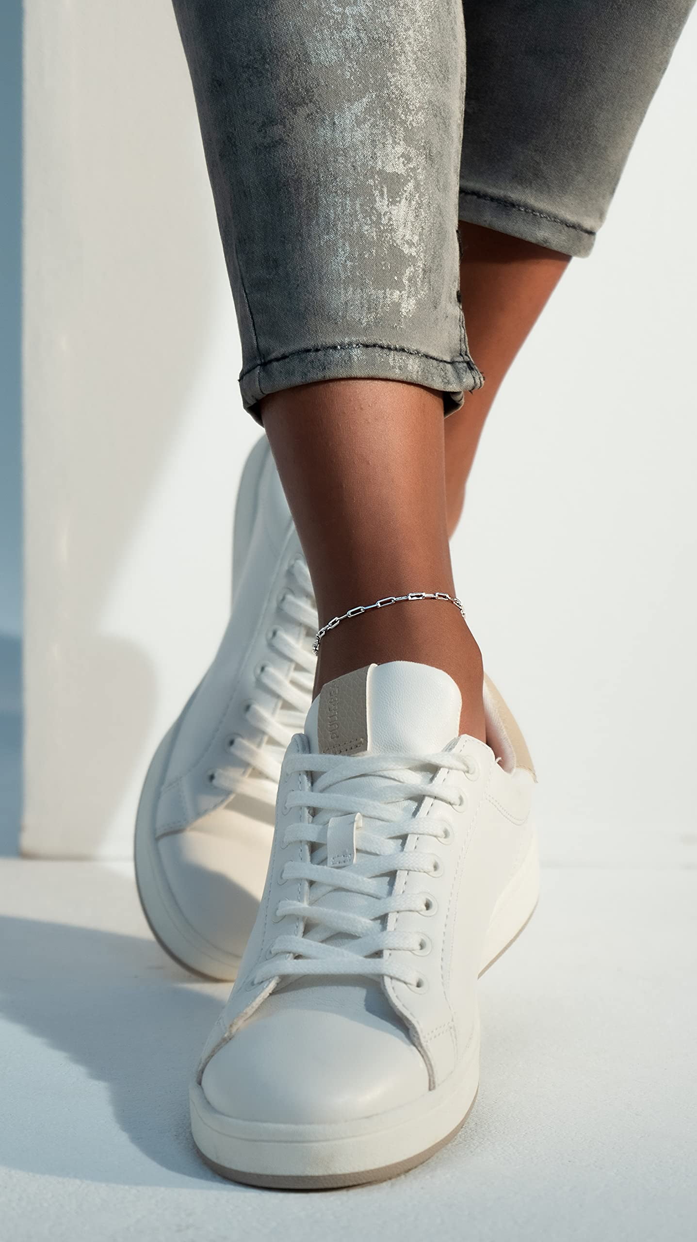 Miabella Solid 925 Sterling Silver 2.5mm Paperclip Link Chain Anklet Ankle Bracelet for Women, Made in Italy (sterling silver, 9)