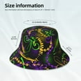 thumbnail image 3 of Yiaed Neon Mardi Gras Print Reflective Stripe Bucket Hat Unisex Funny Outdoor Fisherman Cap Beach Sun Hat, 3 of 5