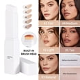thumbnail image 2 of BEUKING Blance Cover Cream Stick, Korean Portable Color Changing Foundation Stick, Hydrating Concealer Base Makeup, with Brush, Portable Blur Pores Even Skin Tone for All Skin Types, #1 Fair, 2 of 5