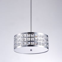 Pasargad Home Hermoza 2-Light Metal & Crystal Pendant Light in Chrome/Clear