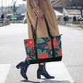 thumbnail image 4 of FORMRS Canvas Laptop Tote Bag for Women with 15.6" Computer Compartments Shoulder Handbag, Red Christmas Leaves, 4 of 7
