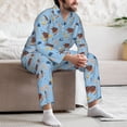 thumbnail image 6 of Bingfone Men's Pajama Set 2 Piece Loungewear PJs, Long Sleeve with Pajama Pants-Sea Turtle, 6 of 7
