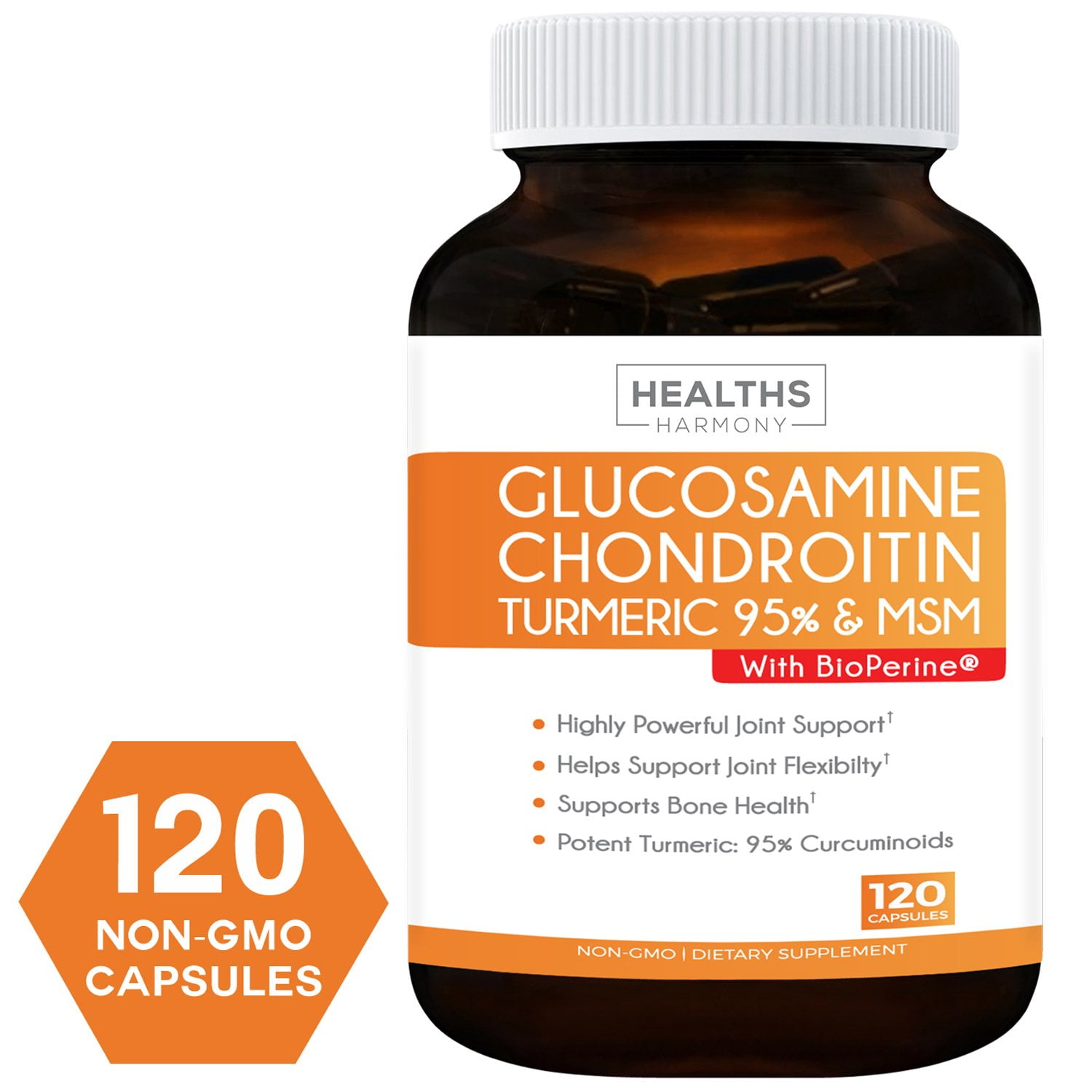 Healths Harmony Glucosamine Chondroitin Turmeric 95 & MSM (NONGMO