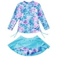 thumbnail image 1 of Luvoko Toddler 3T Toddler Rash Guard 2 Piece Girl, Toddler Girl Shirts Ruffle Long Beach Shorts Kids Rashguard Hoodie for Girls Ponchos Surf Girls Swimsuit Watermelon Printed(Sky Blue,3-4 Years), 1 of 7