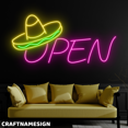 thumbnail image 2 of Craftnamesign Open Neon Sign, Mexican Restaurant Store Wall Art, Tacos Wall Decor, 2 of 4