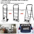 thumbnail image 4 of 2-in-1 Folding Step Ladder & Hand Truck Dolly, 3-Step Ladder 500LBS & 220LBS Capacity, 1-Second Quick Fold Portable Cart for Home, Kitchen, Garage, Moving & Office, Heavy Duty Space-Saving, Black, 4 of 8