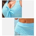 thumbnail image 5 of Nfurl Bikinis for Women 2 Piece Halter Swim Tops and Bottoms High Waisted Bathing Suits Womens Swimsuits for Vacation Beach Sky Blue,XXL, 5 of 6