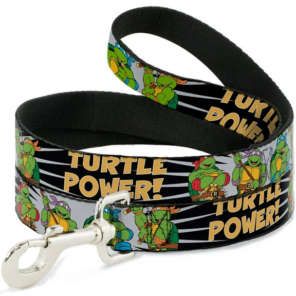 Nickelodeon Pet Leash, Dog Leash, Ninja Turtles Group Pose Turtle Power, 6 Feet Long 1.0 Inch Wide