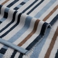 thumbnail image 3 of Bora Bora Oversized Beach Towel, 100% Cotton, Poolside Lounging, Soft, Absorbent, Quick Dry, Medium weight, Cotton Terry, Stitch Stripe Pattern Towels , 2PC Set, Morning Blue by Blue Nile Mills, 3 of 3