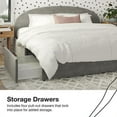 Mr. Kate Moon Upholstered Bed with Storage, King Size Frame, Light Gray