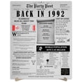 thumbnail image 1 of The Party Post 32nd Birthday Party Decorations Poster Born in 1992, 1 of 5