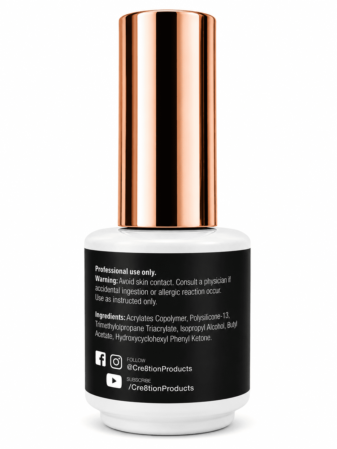 Tori + Mika Stain Resistant Free Top Coat Gel Polish Soak Off No Wipe 0.5oz Nail Polish LED/UV Lamp Cure
