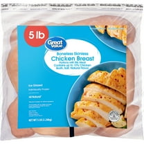 Great Value All Natural Boneless Skinless Chicken Breasts, 5 lb (Frozen)