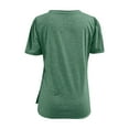 thumbnail image 6 of Blczomt Basic Womens T-Shirt Green Plain Short Sleeve Tee Notch Neck Dressy Casual Women Blouse, 6 of 6