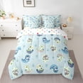 thumbnail image 2 of Homewish Colorful Wild Dino 7 Pieces Bedding Comforter Set,Cartoon Dinosaur Egg Full Bedding Set,Blue Green Fitted Sheet Flat Sheet For Boys Teens,Ultra Soft Home Decor Reversible, 2 of 8