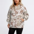 thumbnail image 2 of Women Sweatshirt Jackets Oversized Graphic Camo Print Hoodie Long Sleeve Hooded Camouflage Maple Leaf Trendy Outwears Fall Loose Fit Coats, 2 of 4