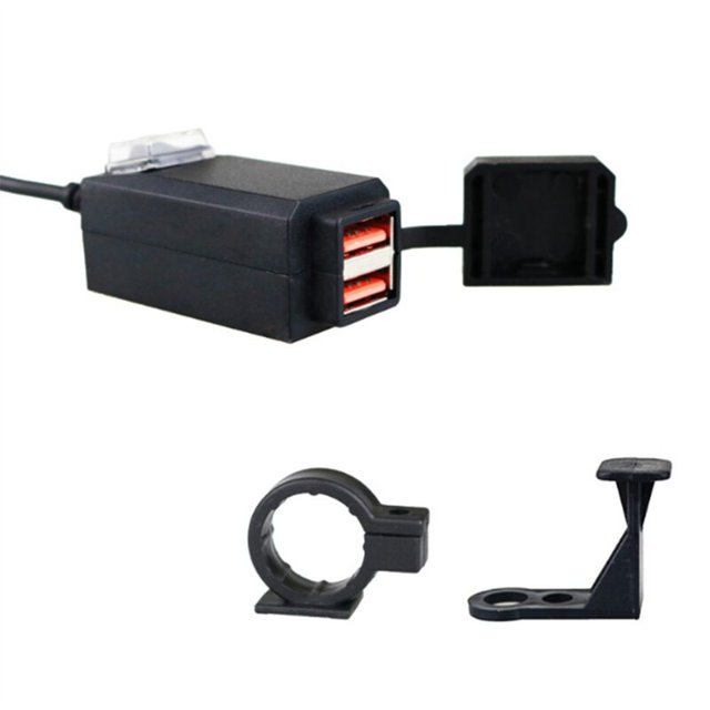 Cargador de motocicleta QC 3.0 Dual USB 9V-12V Cargador de motocicleta a prueba de agua Adaptador de enchufe con interruptor