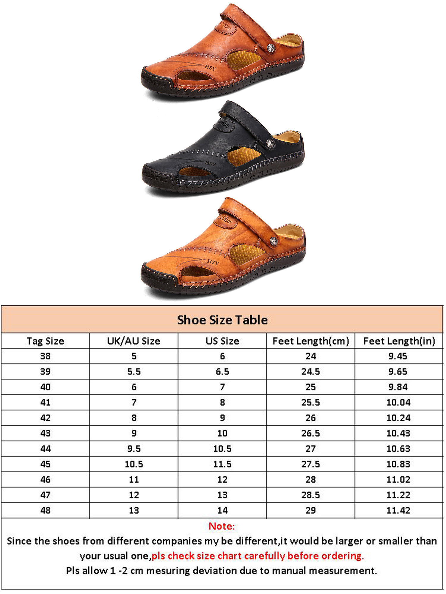 Avamo Mens Beach Sandals Leather Shoes Casual Summer Clogs Shoes Fashion Men Slippers - image 2 of 5