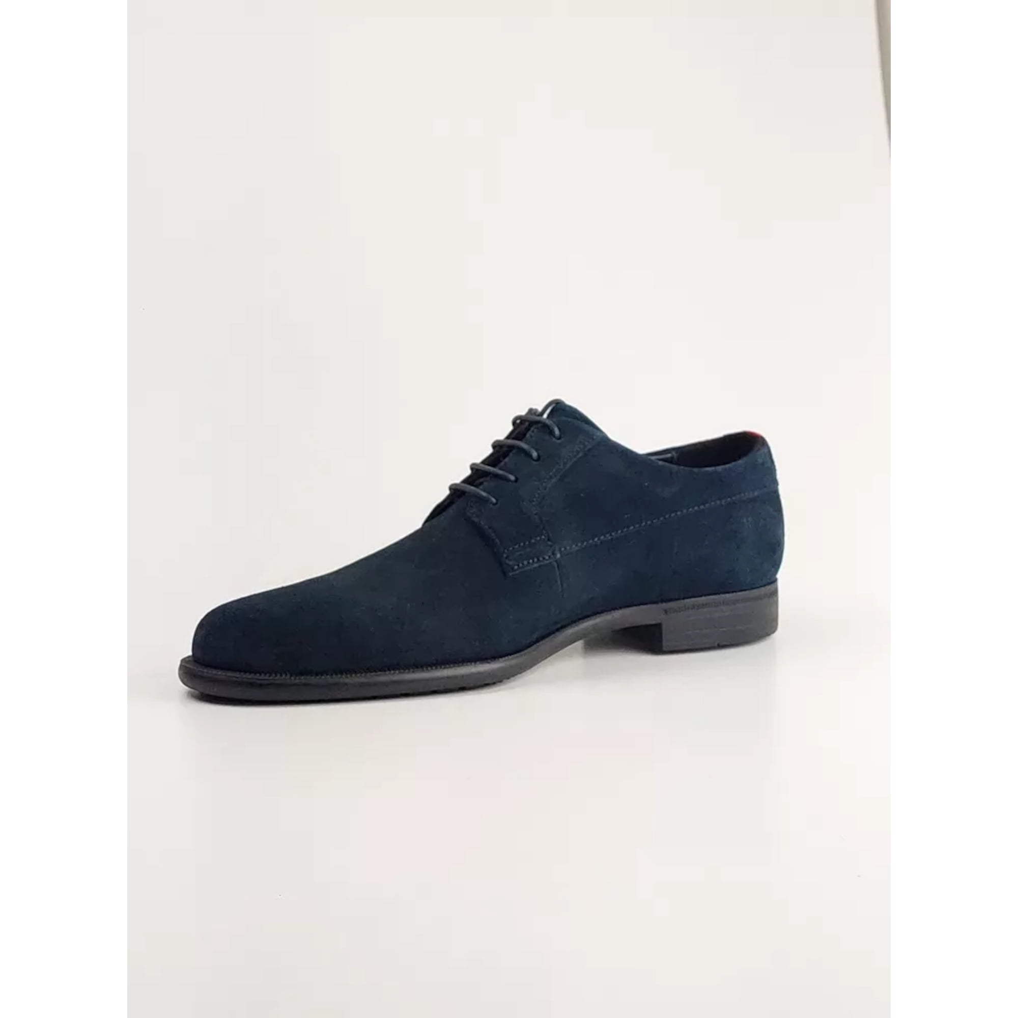 HUGO BOSS Mens Navy Derby Padded Kyron Round Toe Block Heel Lace Up Leather Oxford Shoes 9.5 Walmart