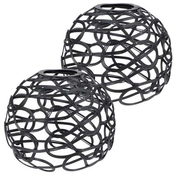 Rhewides 2-Pack Iron Hanging Lamp Shades with Hollow Out Design, Decorative Indoor Ceiling Pendant Light Covers