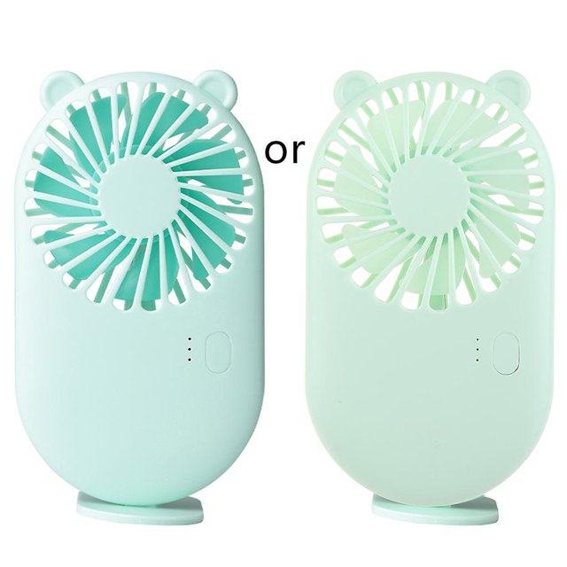 Ventilador de mano pequeño portátil, ventilador de bolsillo, 3 modos de viento para exteriores, oficina, viajes, verde claro