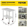 thumbnail image 3 of VEVOR Stainless Steel Work Table, 30" x 18" x 34", Stainless Steel, 3 of 9