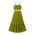 thumbnail image 7 of CHUMUD Womens Sets 2 Piece Outfits Skirts Summer Trendy Spaghetti Strap Ruffled Crop Top & High Waist Maxi Skirt Casual Going Out Vacation, 7 of 7