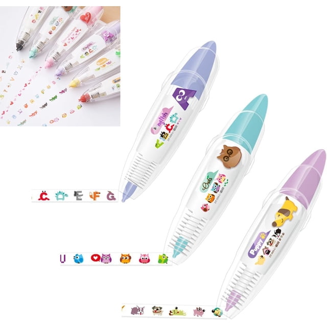 Infinite Decorative Pens, DIY Cute Animal Press Type Decorative Pens, Cute Pen For Scrapbooking, Lace Correction Tape (3e)