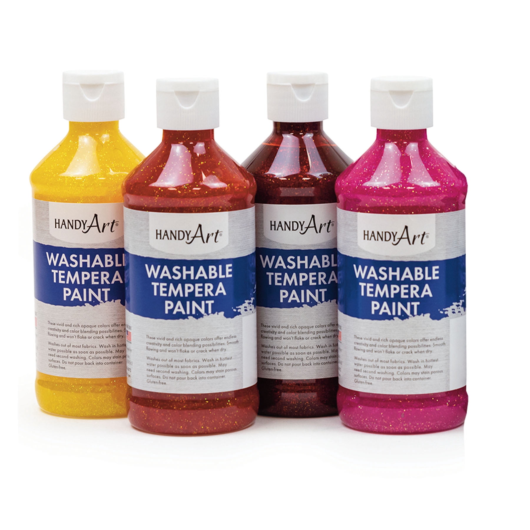 Handy Art Glitter Washable Paint, 8 oz, Set of 9
