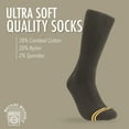 thumbnail image 5 of CANDOR AND CLASS Men's Combed Cotton (78%) Crew Socks for Men (Brown Flat Knit 1PK (4 Pairs)), 5 of 9