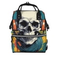 thumbnail image 1 of Disketp Modern Hip-Hop Skull Mochila de Pañales de Gran Capacidad con Múltiples Bolsillos, Mochila de Viaje Multifuncional para Bebé, Unisex, Moderna y Resistente, 1 of 6