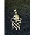 thumbnail image 3 of 925 Sterling Silver Basketball Net Charm/Pendant with Box Chain 18", 3 of 3