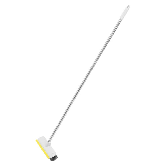 NICEXMAS Hard Bristle Indoor Broom for Hardwood Floors with Long Handle and Scraper