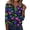 Blue #025, variant on Shirts for Women Halloween Funny 3/4 Sleeve Tops Spooky Halloween Printed Pullover Horror Button V Neck T Shirts Holiday Three Quarter Length Blouses, XL