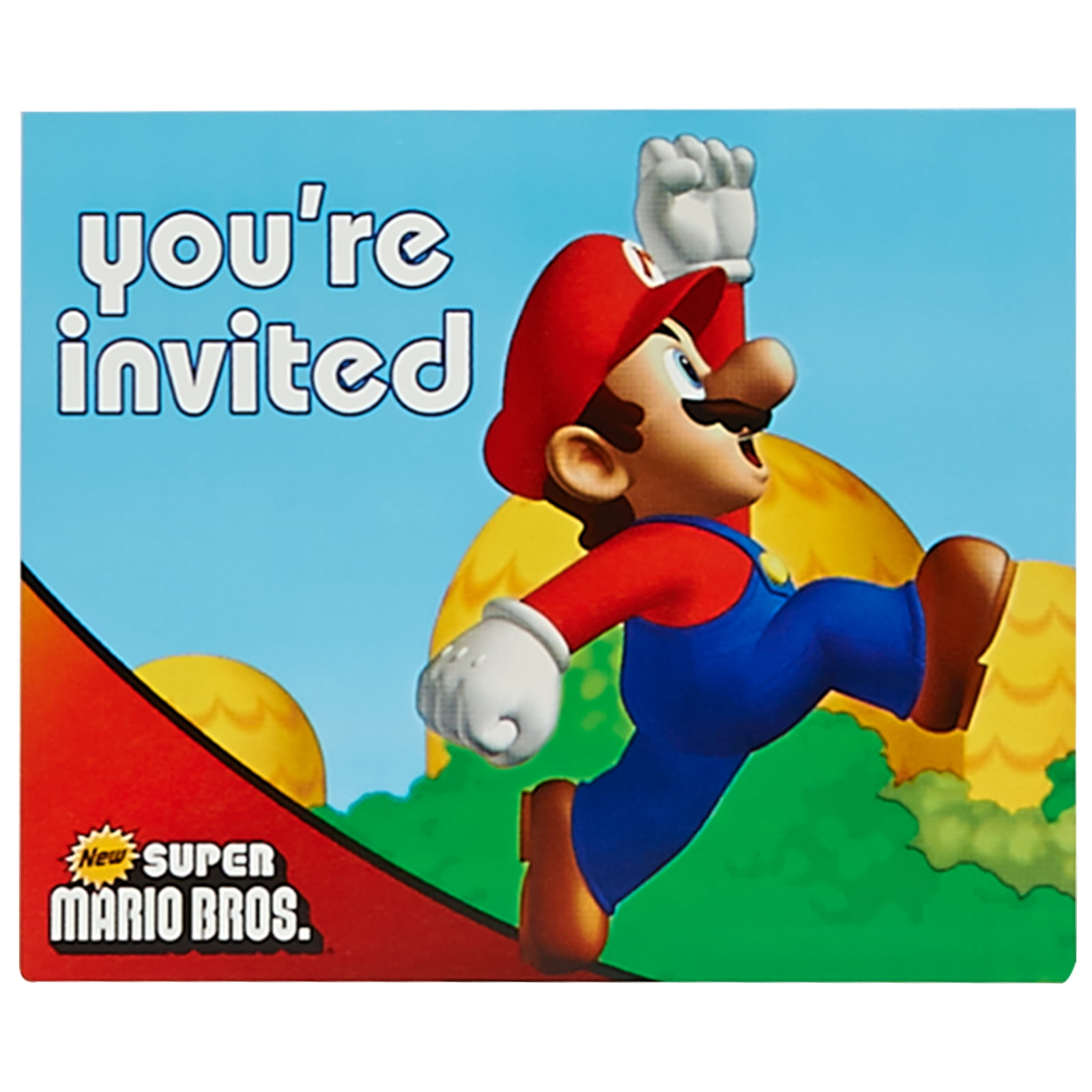 Super Mario Brothers Birthday Party Supplies 8 Pack Invitations
