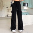 thumbnail image 6 of CAIVO Women's Solid Color Fashion Sport Pants High Waisted Drape Work Pants Loose And Casual Pants Slacks Trousers Classic Streetwear, 6 of 7