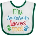 thumbnail image 3 of Inktastic Mommom Loves Me Childs Boys or Girls Baby Bib, 3 of 4