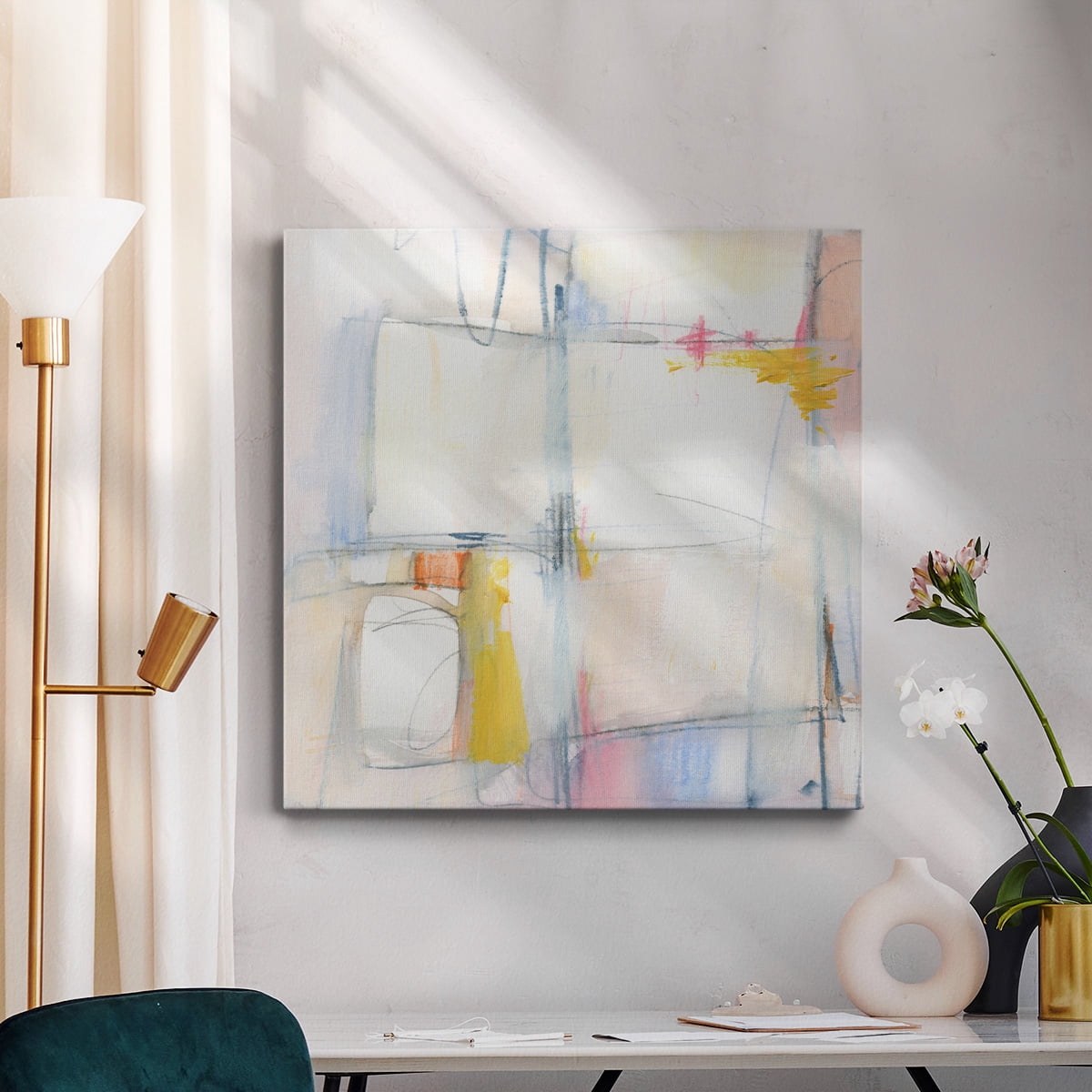 Wexford Home Pastel Meld I-Premium Gallery Wrapped Canvas, 24" x 24" - Ready to Hang