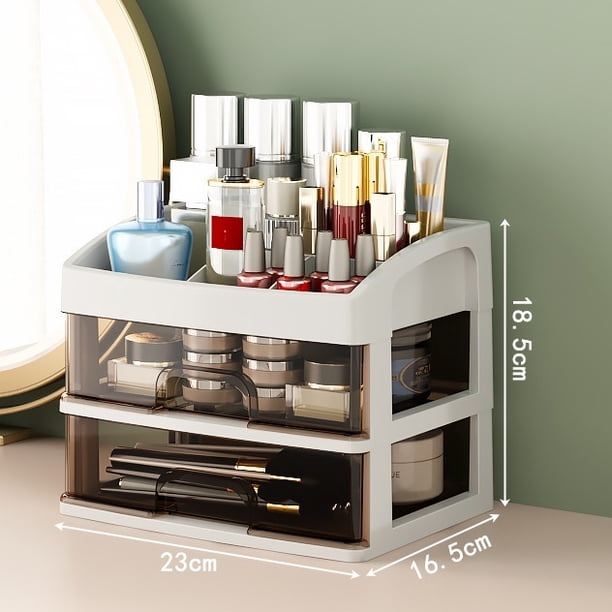Caja de almacenamiento de plástico transparente for cosméticos, cajón de escritorio, caja de maquillaje for lápiz labial, tocador, almacenamiento de brochas de maquillaje