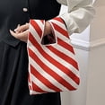 thumbnail image 4 of EIMELI Striped Lady Top-handle Bags Fashion Knit Wrist Tote Portable for Work (Style 5), 4 of 10