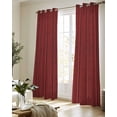 thumbnail image 5 of Red Plants Texture Sheer Curtains 63 Inch Length 2 Panels Set for Living Room/Bedroom, Vintage Country Trees Pattern Kitchen Curtains Grommet Semi-Sheer Curtains Drapes Window Treatments 42"x63"x2, 5 of 7