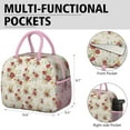 thumbnail image 6 of Lunch Bag Lunch Box for Women Reusable Insulated Lunch Cooler Bags,Large Capacity for Work Travel Picnic,Water-Resistant Pioneer Colorful Floral Lunch Tote Bag Gifts for Woman Mom Pink, 6 of 6