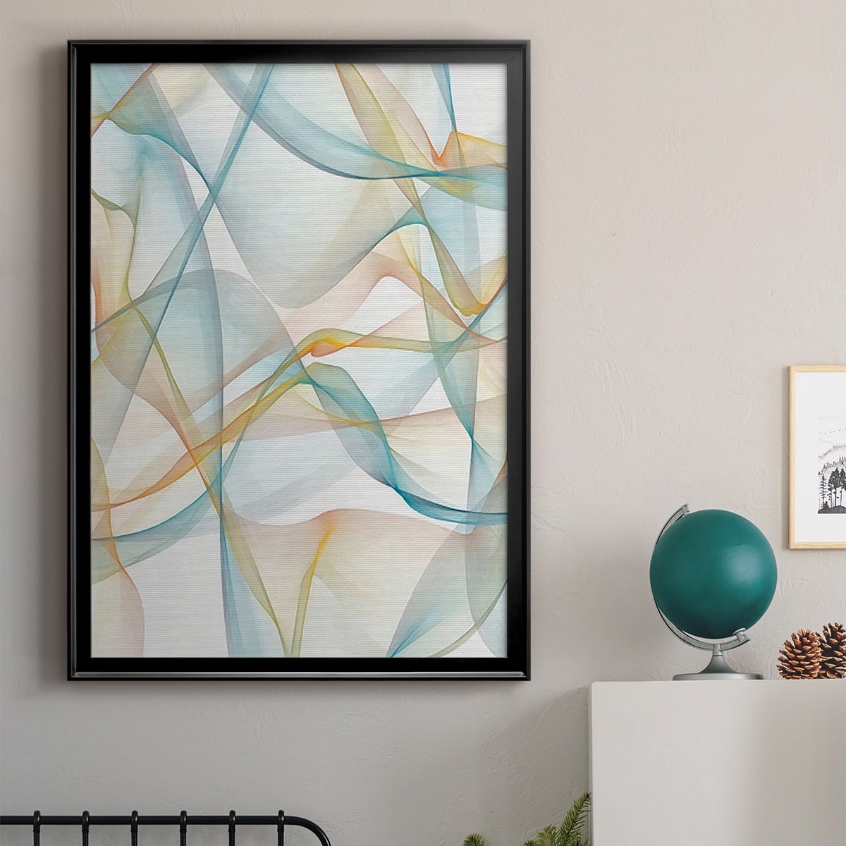 Curves and Waves IV Premium Framed Print, in Gold, Black, or Silver - Ready to Hang